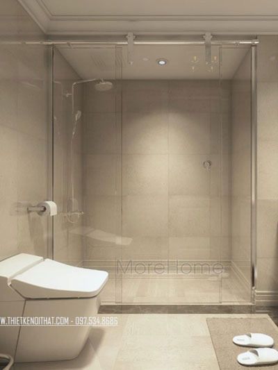  Vách kính tắm cửa trượt - cửa lùa tiết kiệm không gian