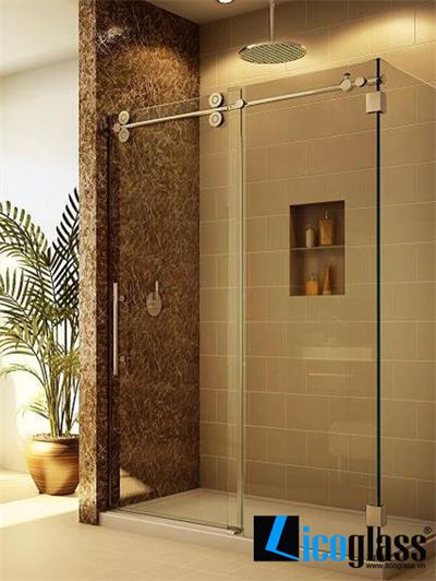 Vách tắm kính cửa trượt - cửa lùa