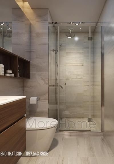 Mẫu vách kính phòng tắm 180 độ cho căn hộ chung cư