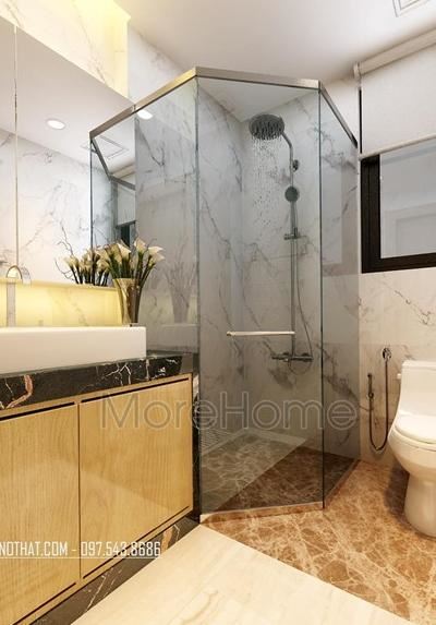 Mẫu vách tắm kính 135 độ LC 02 cao cấp
