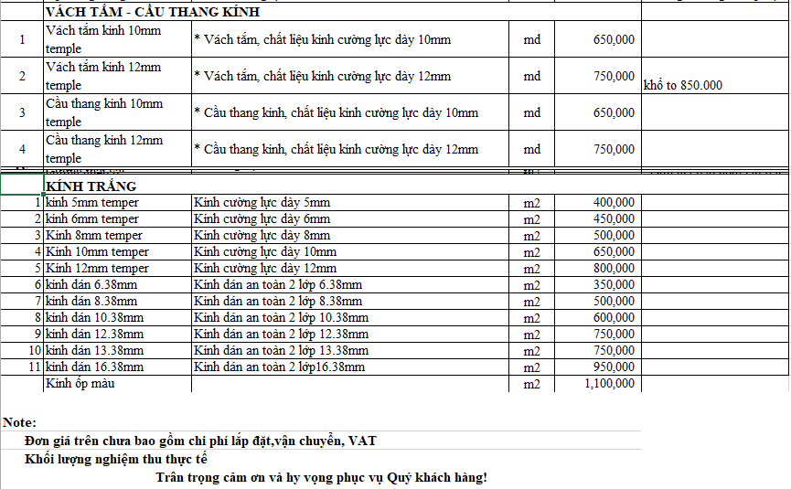 Báo giá vách tắm kính tại MOREGLASS