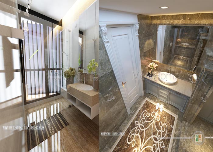 Vách tắm kính biệt thự